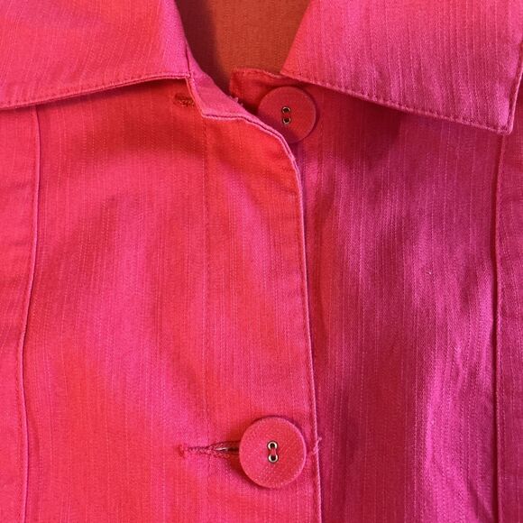 KORET Blazer Women’s S Hot Pink 3 Button 3/4 sleeves Cotton Blend Pockets Career - Picture 4 of 11